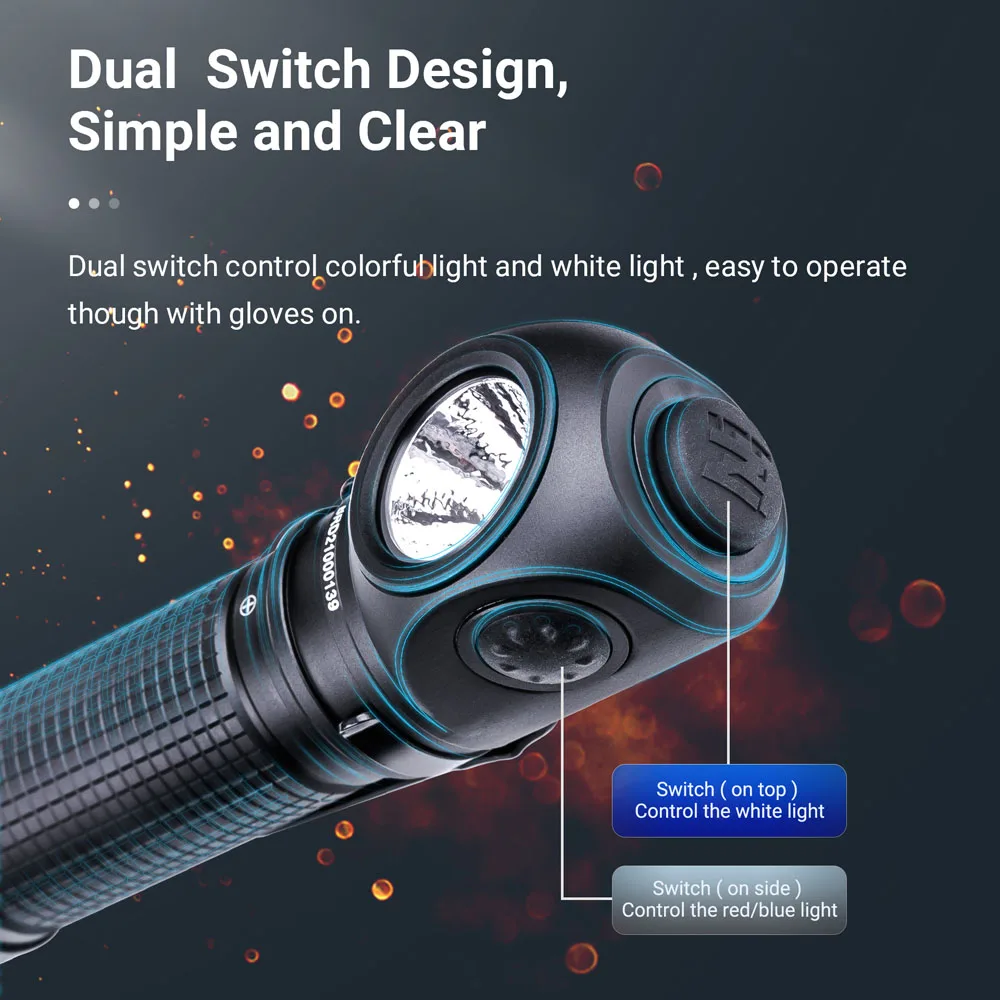 Nextorch P10 Mini linterna táctica luz de esquina multifunción señal de flash roja y azul luz ángulo derecha linterna led industrial edc - imagen 4