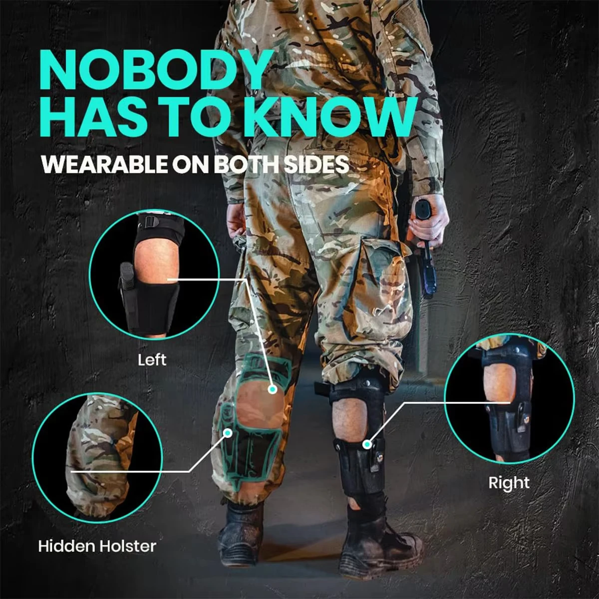 Funda de tobillo premium para ocultación profunda, 9 mm 380 Se adapta a Glock 43 26 19, Ruger LCP SIG P365 Springfield Shield 9 mm Bodyguard 380 - imagen 4