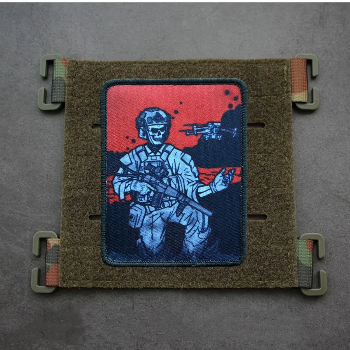 Parches tácticos de moral, insignia militar, brazalete de "Stormtrooper", estampado de esqueleto de Dron, pegatina de gancho y bucle, mochila de ropa - imagen 4