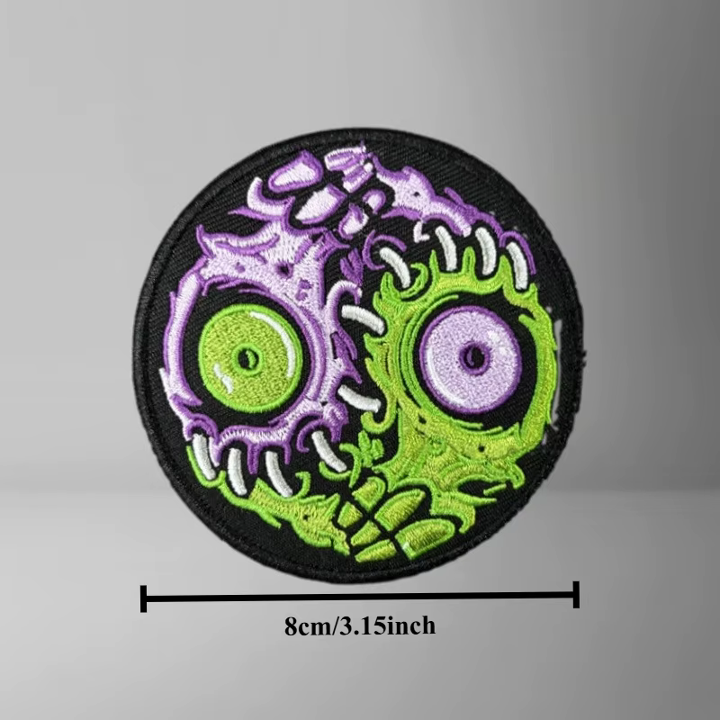 Parche táctico bordado ojo zombi – Gancho y bucle militar - imagen 2
