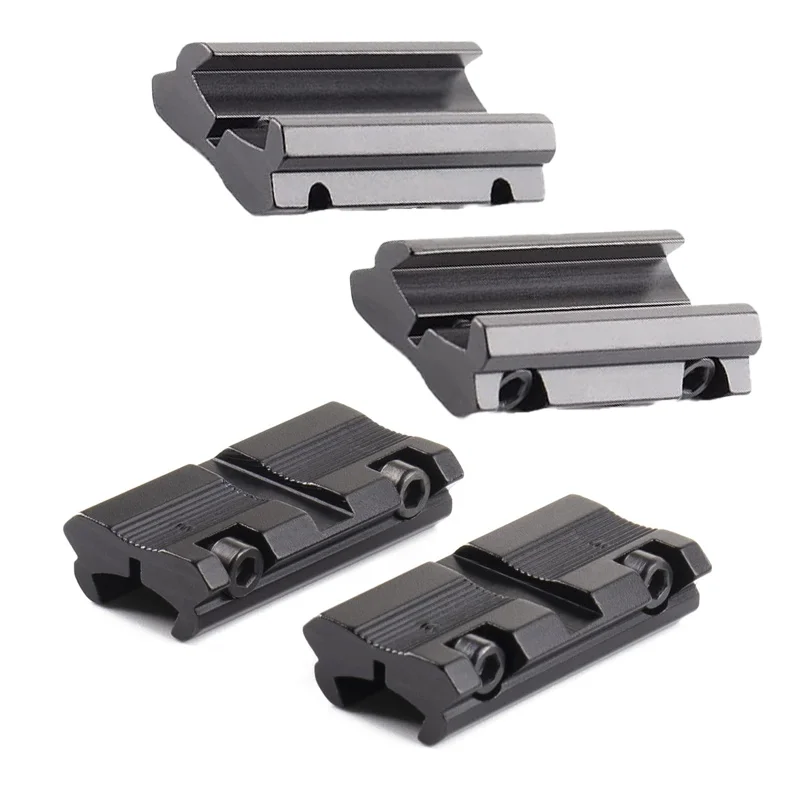 Adaptador ajustable de riel de montaje de alcance, Base de 2 uds., cola de milano de 11mm a Picatinny de 20mm, para óptica de caza, accesorios para pistola de juguete - imagen 5