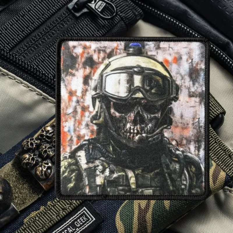 "Black Walker" Printing Patch Tactical Vest Hook and Loop Morale Badge Backpack Decorative Stickers Armband Patches for Clothing - imagen 5
