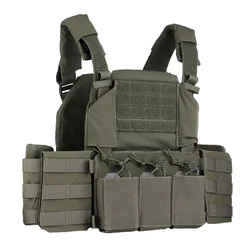 Portador de placa táctico THORAX con bolsa Triple para revistas, chaleco de caza de combate MOLLE, bolsa frontal y bolsa trasera, equipo Airsoft