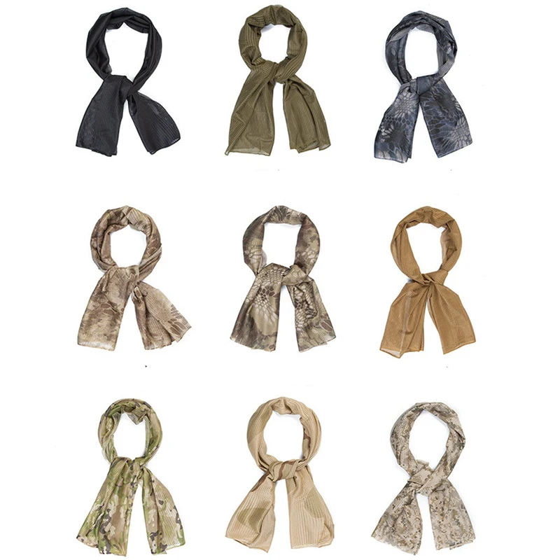 Bufanda de malla de camuflaje, silenciador de jungla para exteriores, diadema transpirable, accesorios deportivos tácticos para escalada al aire libre, nueva camuflaje - imagen 3