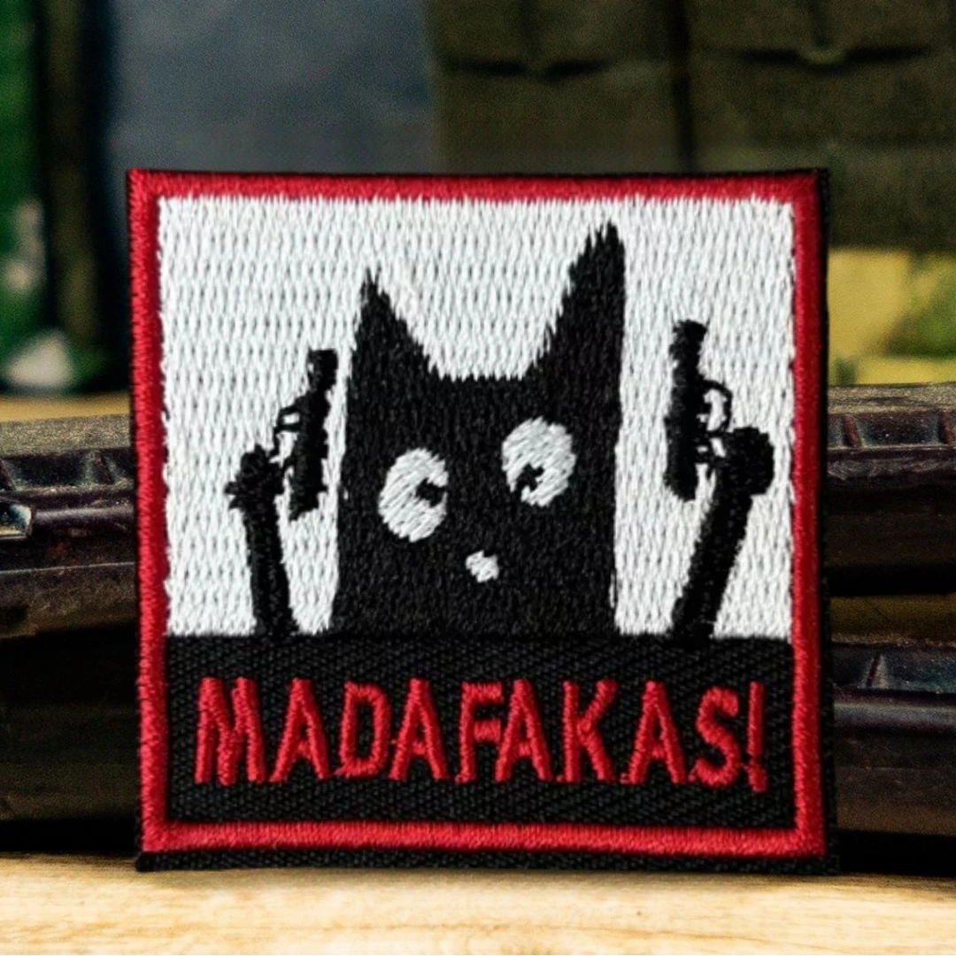 Parche táctico de moral de gato, brazalete militar del ejército, parches bordados de gancho y bucle para ropa, pegatina para mochila - imagen 2