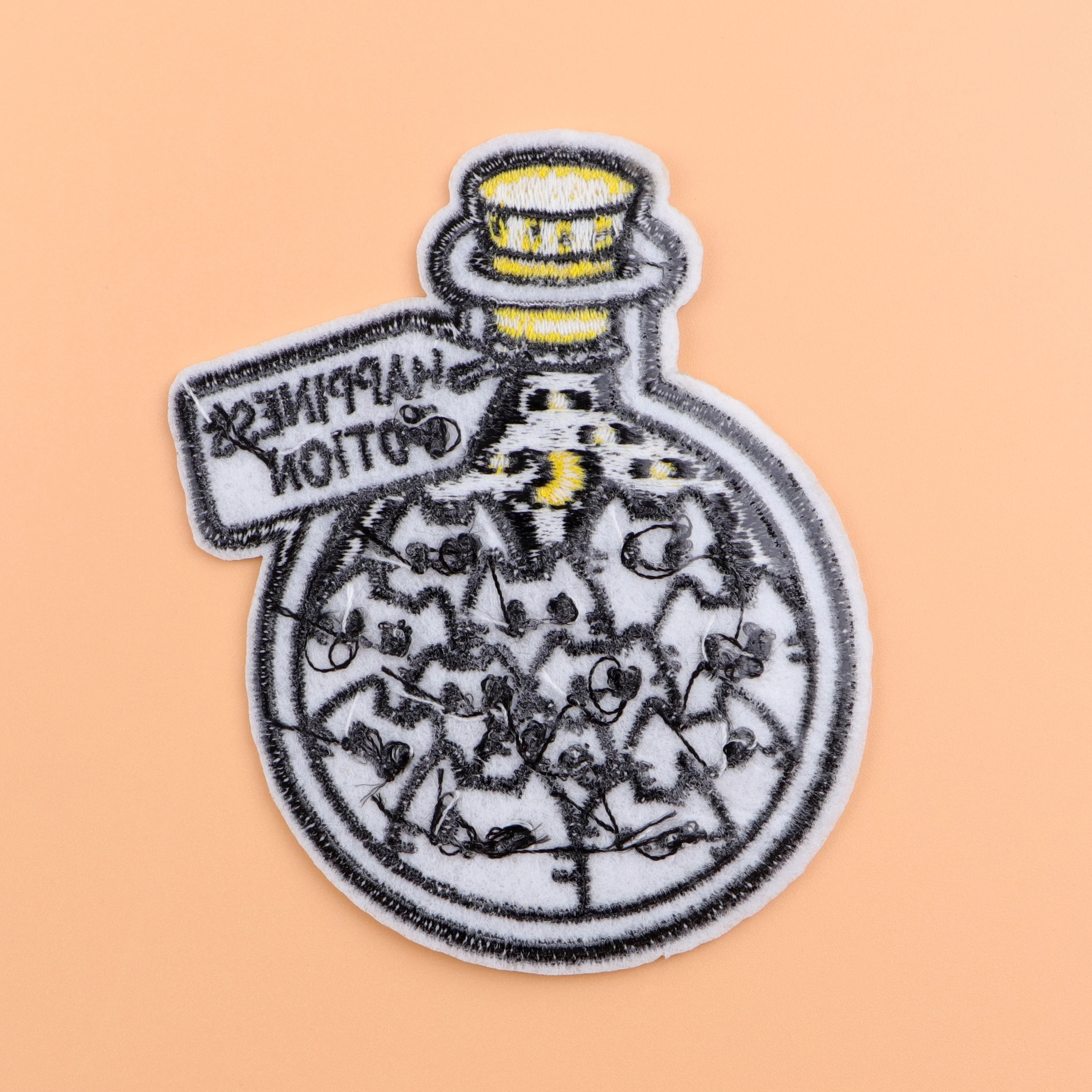 Parche bordado de gato negro, parches termoadhesivos para planchar veneno de felicidad para ropa, insignias para coser DIY - imagen 4