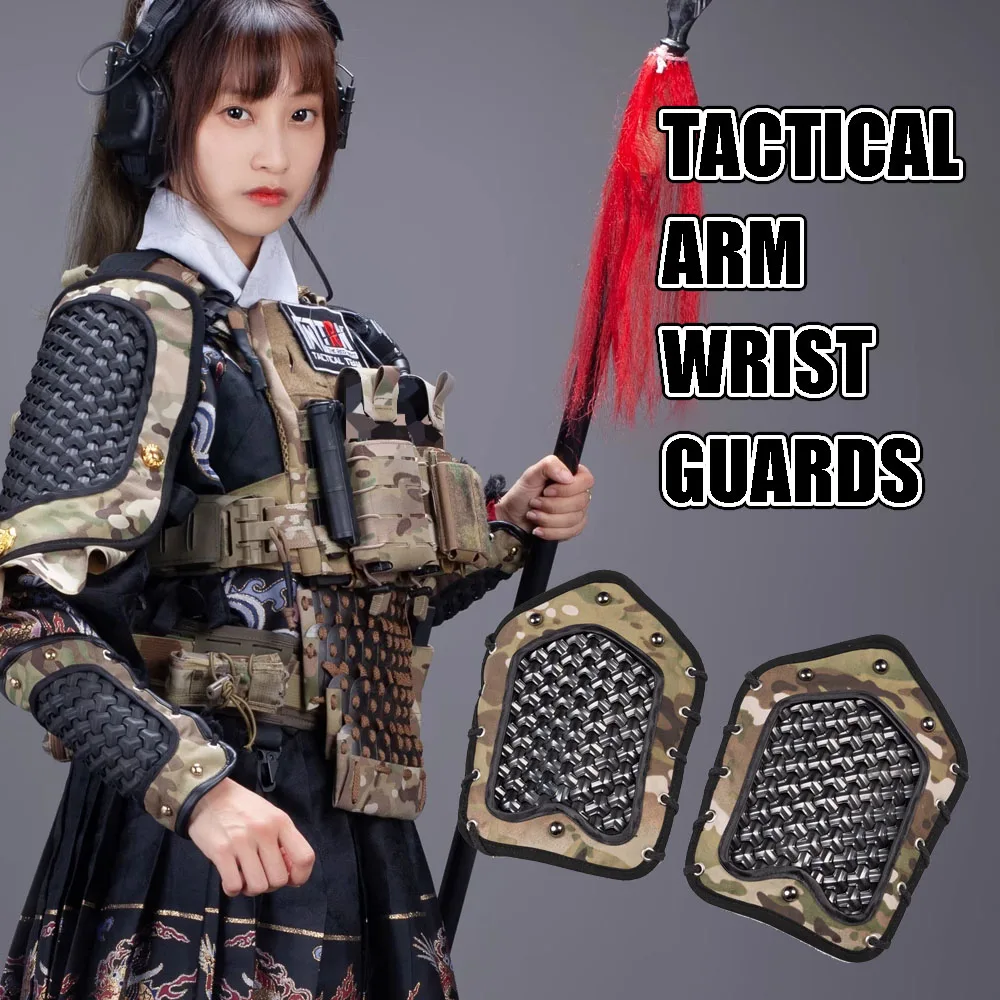 Armadura extendida samurái táctica, protectores de muñeca para brazo, guerrero Medieval, caballero samurái, Protector de combate, equipo de defensa, patrón de montaña