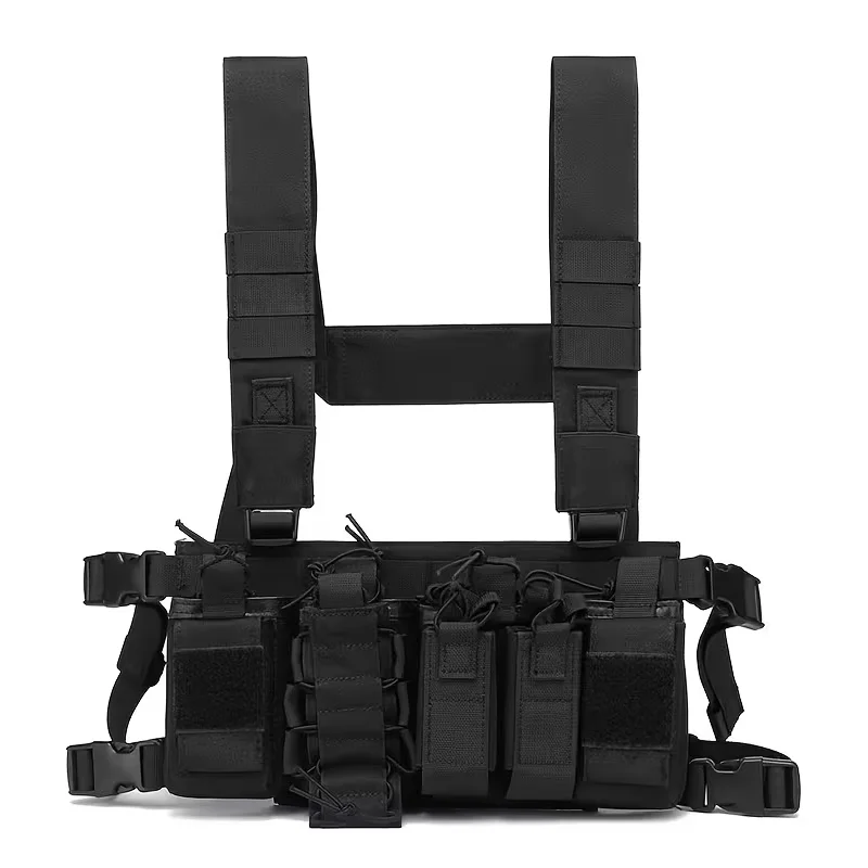 Chaleco táctico de caza D3 para exteriores, aparejo de pecho Molle, bolsa abierta para revistas, chalecos portadores con correa para el hombro, equipo de Paintball - imagen 2