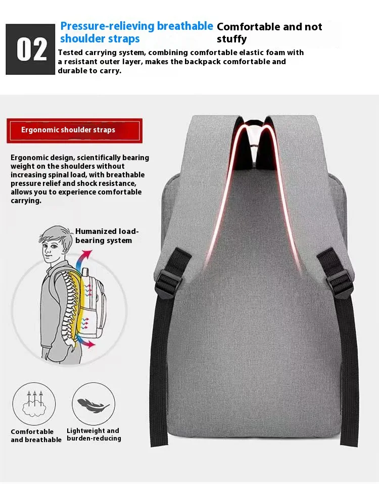 Mochila de negocios profesional para hombre para viajes, mochila para portátil de 15 pulgadas con carga USB multifuncional de primera calidad - imagen 2
