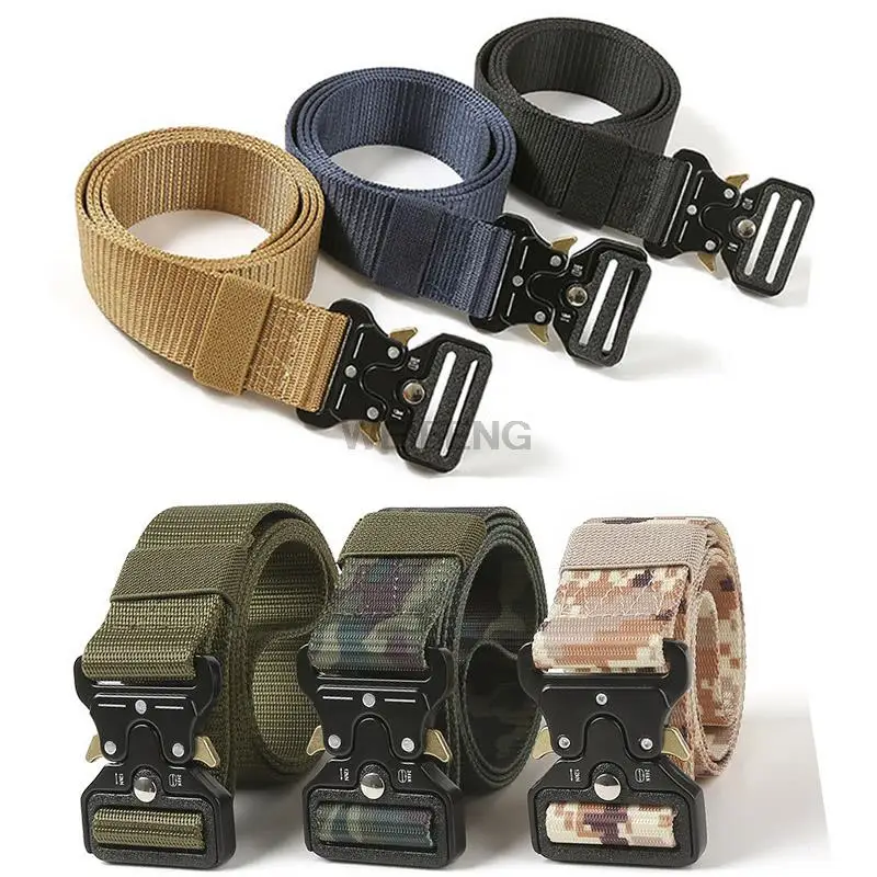 Cinturón militar táctico para hombre, de liberación rápida hebilla de Metal, multifunción, combate, supervivencia, Cuerpo de Marines, lona, nailon, lujo - imagen 2