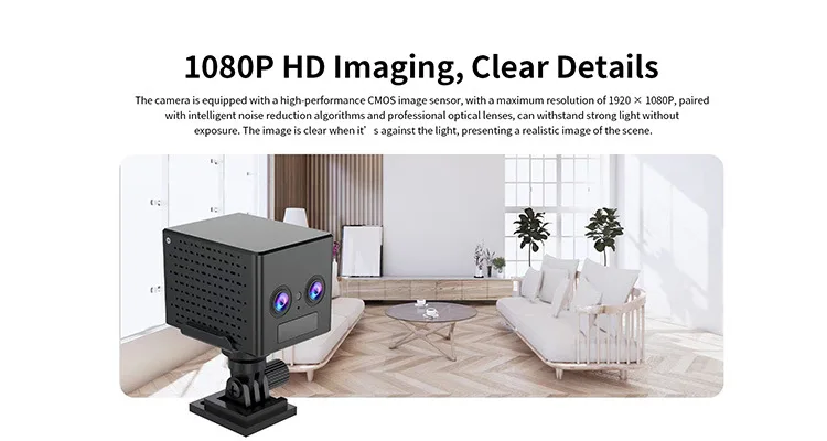 CB75D Okam4G Cámara binocular Zoom Intercomunicador de voz bidireccional Bajo consumo de energía Batería Plug-in Monitoreo doméstico gratuito - imagen 3