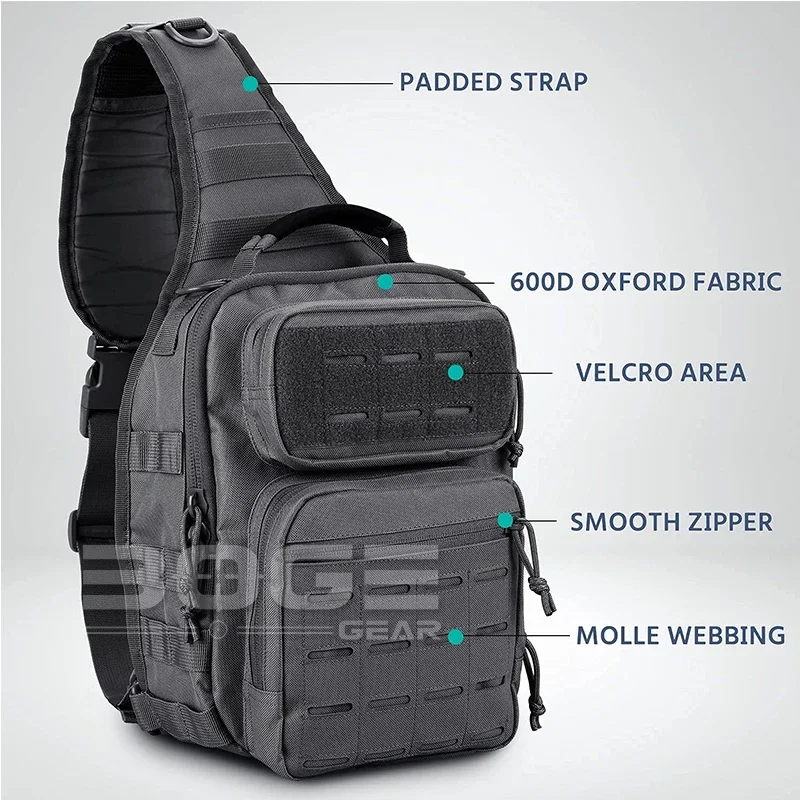 Bolso de hombro para exteriores, mochila EDC para caza, senderismo, Molle Assault Range, ajuste para almohadilla de 9,7" - imagen 4