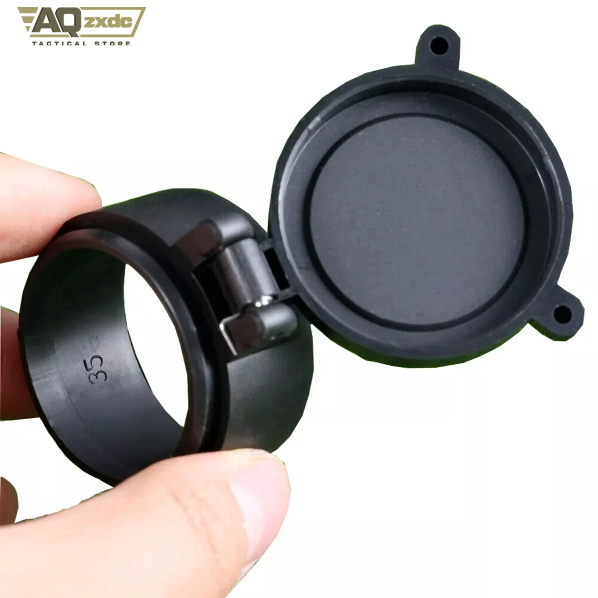 AQzxdc tapas abatibles cubierta de lente táctica tapas abatibles ocular cubierta protectora abatible caza al aire libre para Rifle alcance cubierta de lente - imagen 3