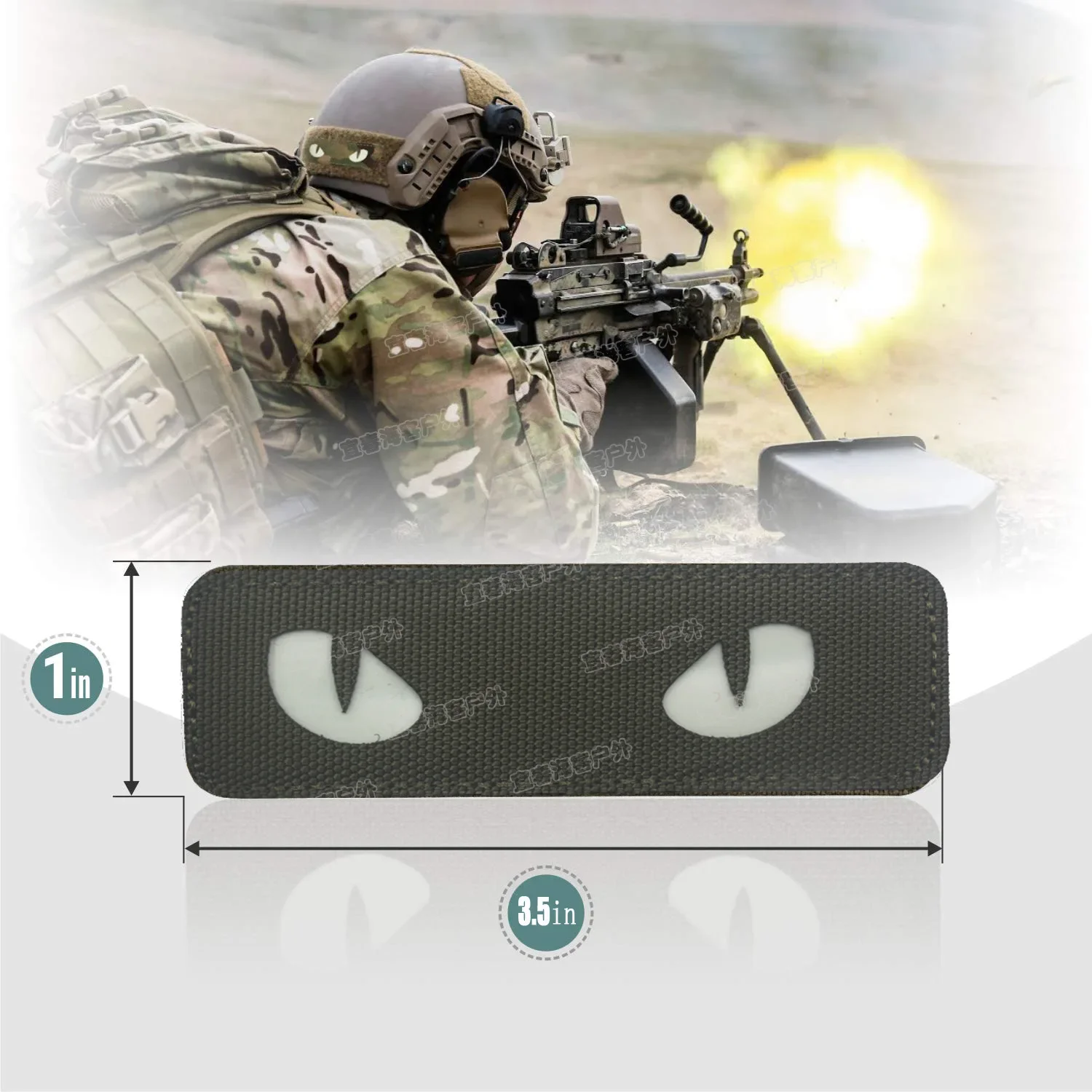 Insignia táctica que brilla en la oscuridad para exteriores, Ojo de Diablo, Ojo de Gato, moral, paquete reflectante, pegatina, parche militar para ropa - imagen 5