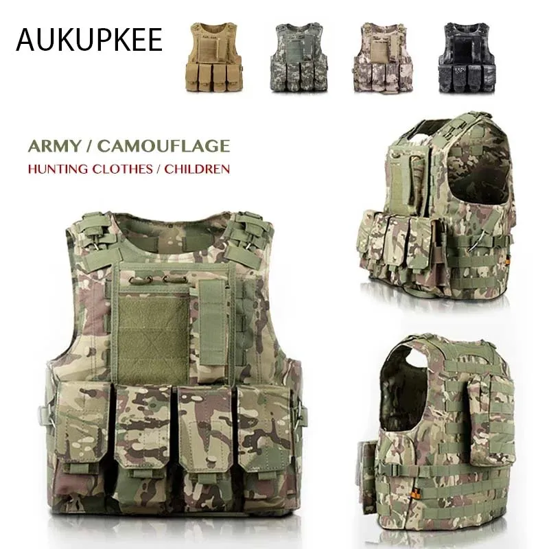 Chaleco táctico MOLLE ajustable para airsoft y seguridad