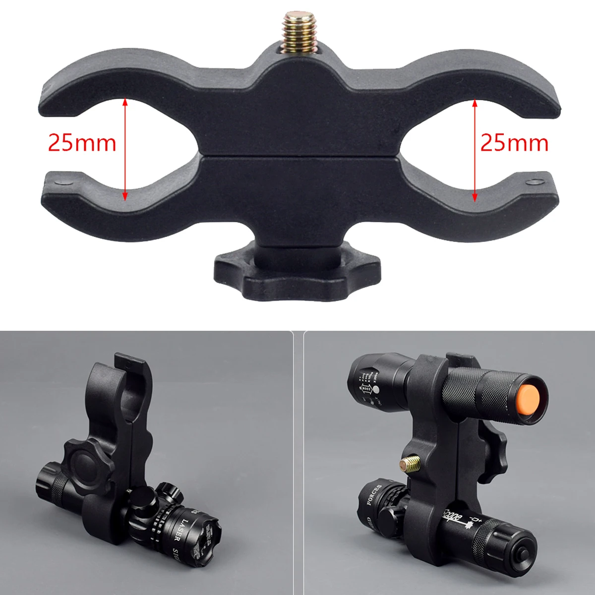 1 Uds linterna 25,4mm anillo de montaje montaje de mira láser con adaptador de barril montaje de Clip accesorios de caza - imagen 2