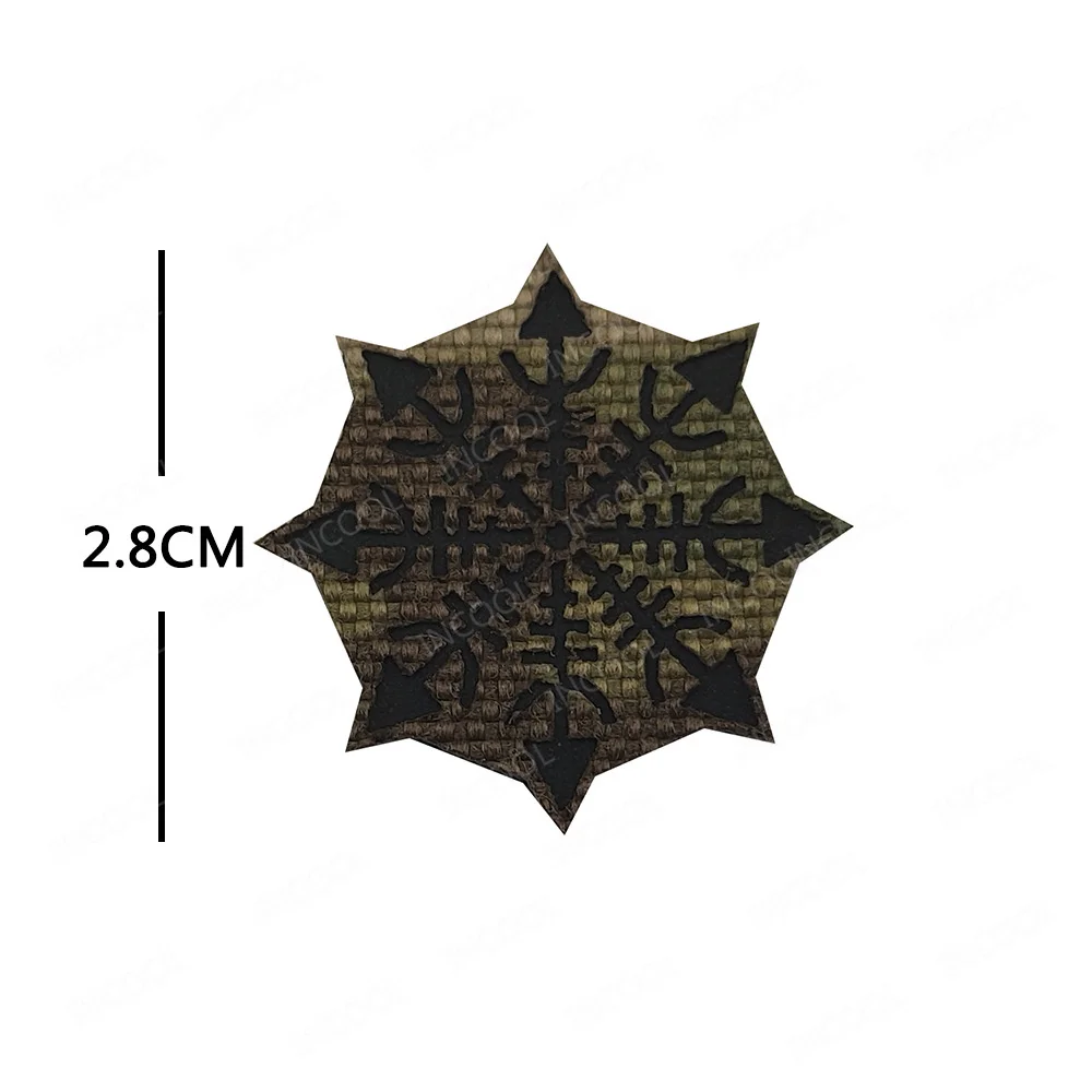 Parches reflectantes para avión, brújula vikinga, parche táctico luminoso para el dedo, insignias de combate con apliques de la suerte que brillan en la oscuridad - imagen 4