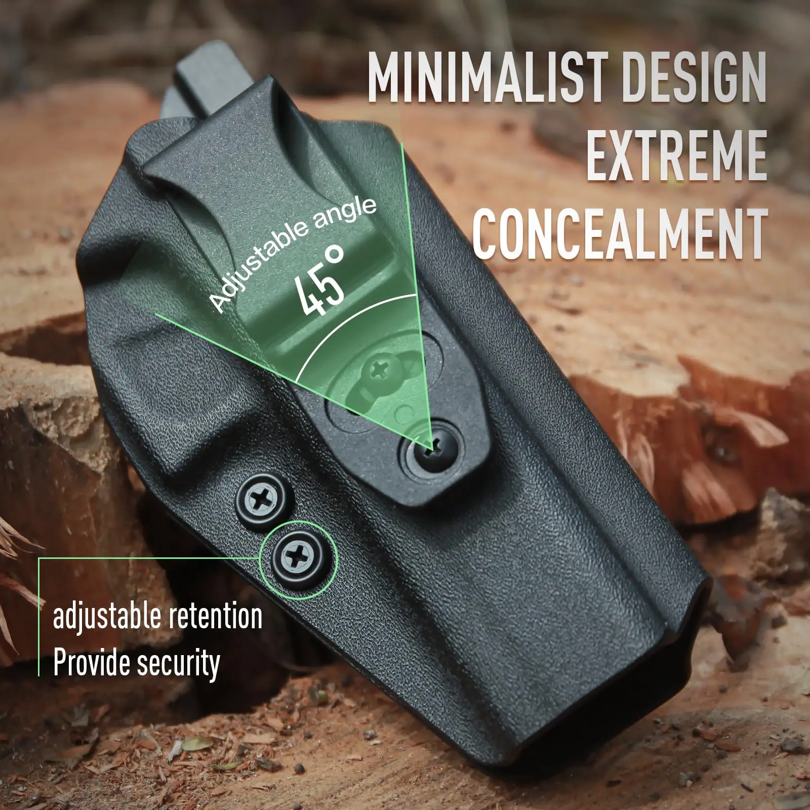 Funda para pistola kydex Compatible con Glock34 IWB y OWB para Glock G34(Gen 4-5,MOS) G17/G19/ G25/G45(Gen3-5) transporte exterior oculto - imagen 3