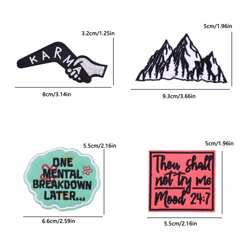 10 unids/lote de parches bordados con eslogan de letras para ropa, parche con letras de dibujos animados, parches para planchar para ropa, chaquetas, sombreros, coser DIY - imagen 4