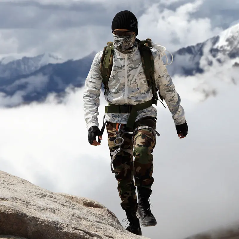 Magic Scorpion Chaqueta aislante con forro polar Softshell de camuflaje blanco cortavientos táctico para deportes al aire libre