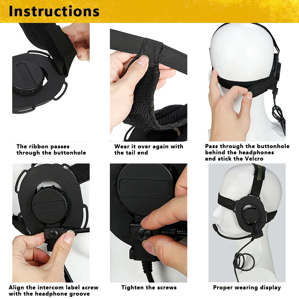 Auriculares de comunicación de tiro táctico Bowman Elite II auriculares U94 PTT Cable de auriculares enchufe Kenwood Baofeng UV-5R Accesorios - imagen 4