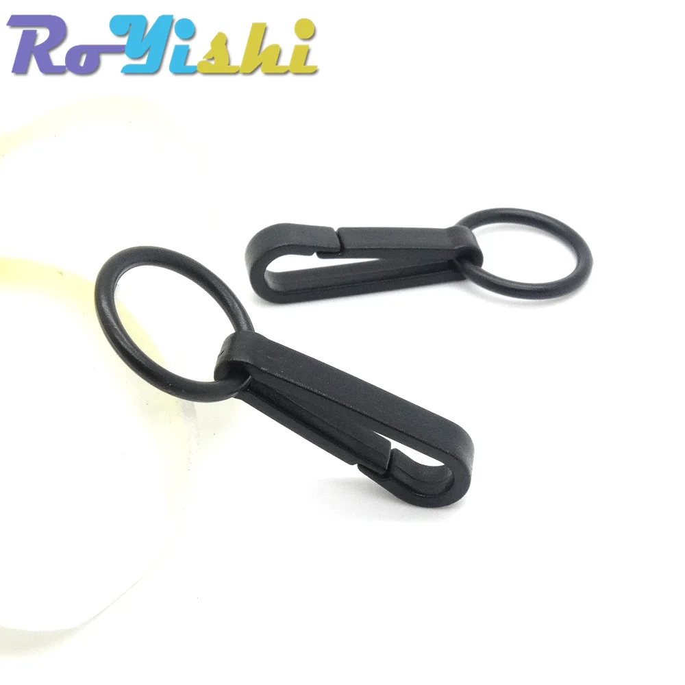 Gancho para guantes, hebillas de plástico, gancho a presión con junta tórica, color negro, 100 unids/lote por paquete - imagen 3