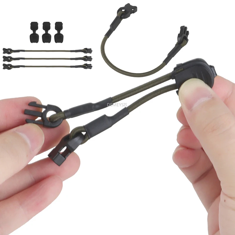 Cuerda de fijación multiusos táctica para caza al aire libre, herramienta para acampar, guantes, hebilla de Clip, herramientas de caza, cordón elástico para organizar, 3 uds.