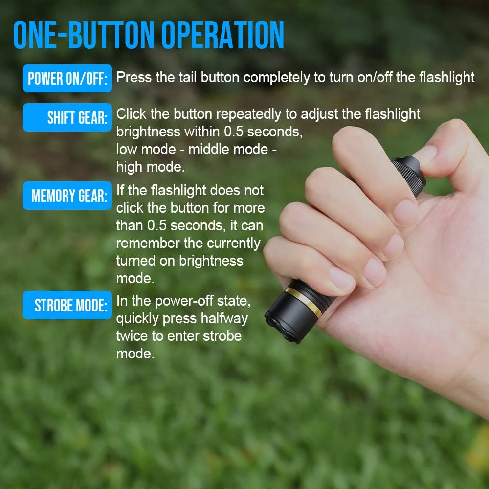 Trustfire-linterna Led táctica L2S-SE, 1050 lúmenes, alimentada por batería 14500 AA, Ipx6, 3 modos, potente EDC, para exteriores - imagen 4