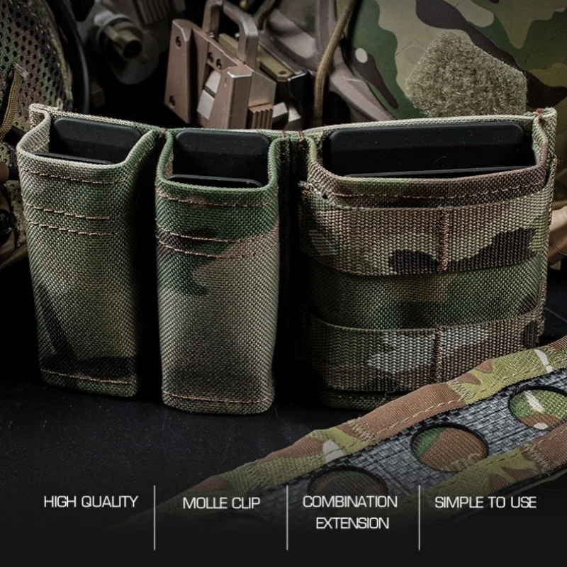 Bolsa triple liviana para revistas |   Portador MOLLE de retención elástica |   Organizador compacto de 3 ranuras - imagen 2