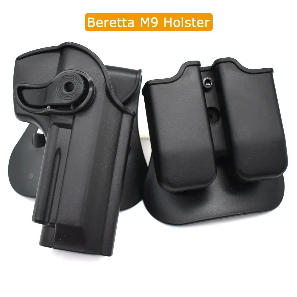 Funda táctica para paleta con doble bolsa para revistas, funda para diestros para Glock 17 19, Colt 1911, Beretta M9 - imagen 5