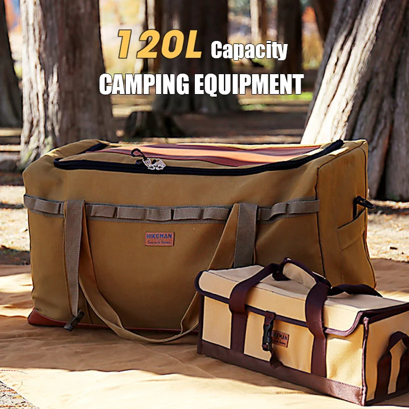 Bolsa de Camping al aire libre de gran capacidad para hombres, mochila de almacenamiento de equipo de campamento, bolso de mano, accesorios de tienda de campaña, bolso de hombro de Picnic, 53L/120L - imagen 2