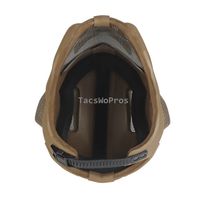 Casco táctico completamente cubierto para caza al aire libre, máscara de malla de acero con calavera, casco para tiro, combate, CS, juego de guerra, cascos deportivos ajustables - imagen 3