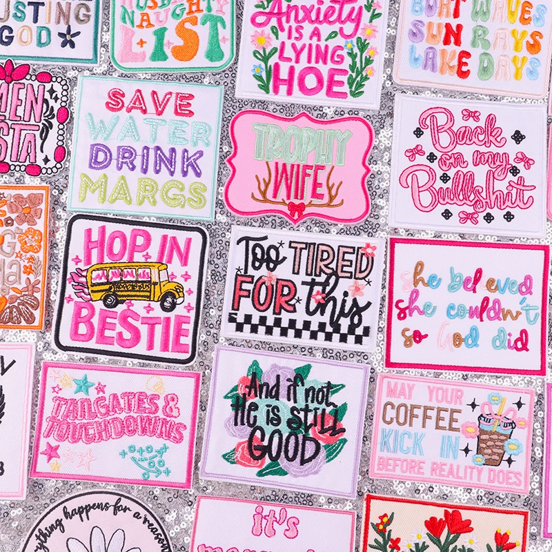 Parches bordados para planchar para ropa, parche térmico con letras, parche táctico para planchar en chaqueta, sombrero, decoración de ropa - imagen 2