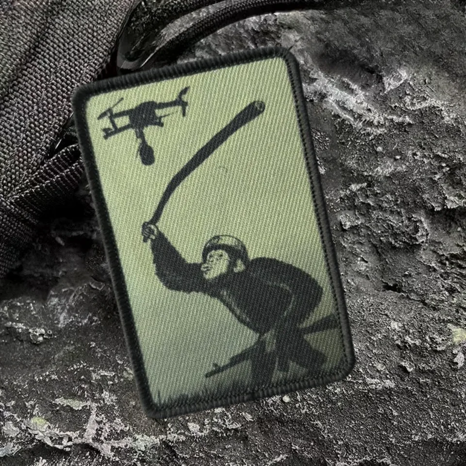Parche de moral táctica para Dron de ataque orangután "Evolution", parche de gancho y bucle impreso, insignia del ejército militar, brazalete, pegatinas para mochila - imagen 2