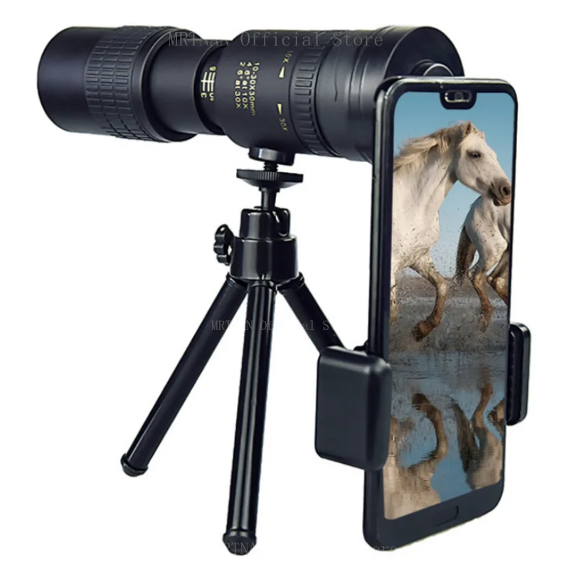 Telescopio Monocular 10-300x40 Mini telescopio con Zoom HD de alta potencia con clip para teléfono Telescopio con Zoom súper teleobjetivo caza Camping - imagen 5