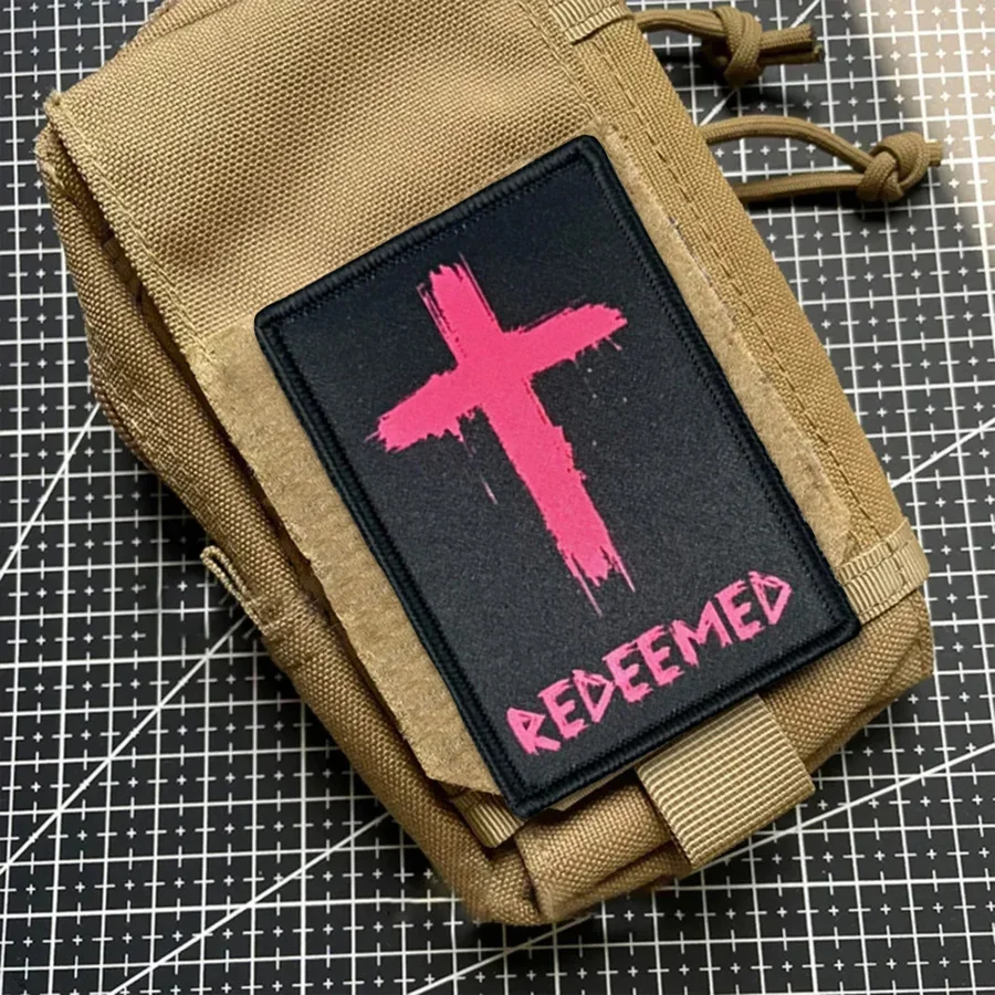 Parche de insignia de moral de redemes cruzados, brazalete con gancho impreso religioso, emblema militar, ropa táctica, pegatinas para mochila - imagen 5