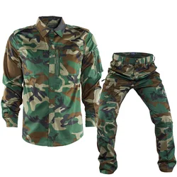 Mege uniforme táctico: camisa de caza algodón elástico pantalón cargo