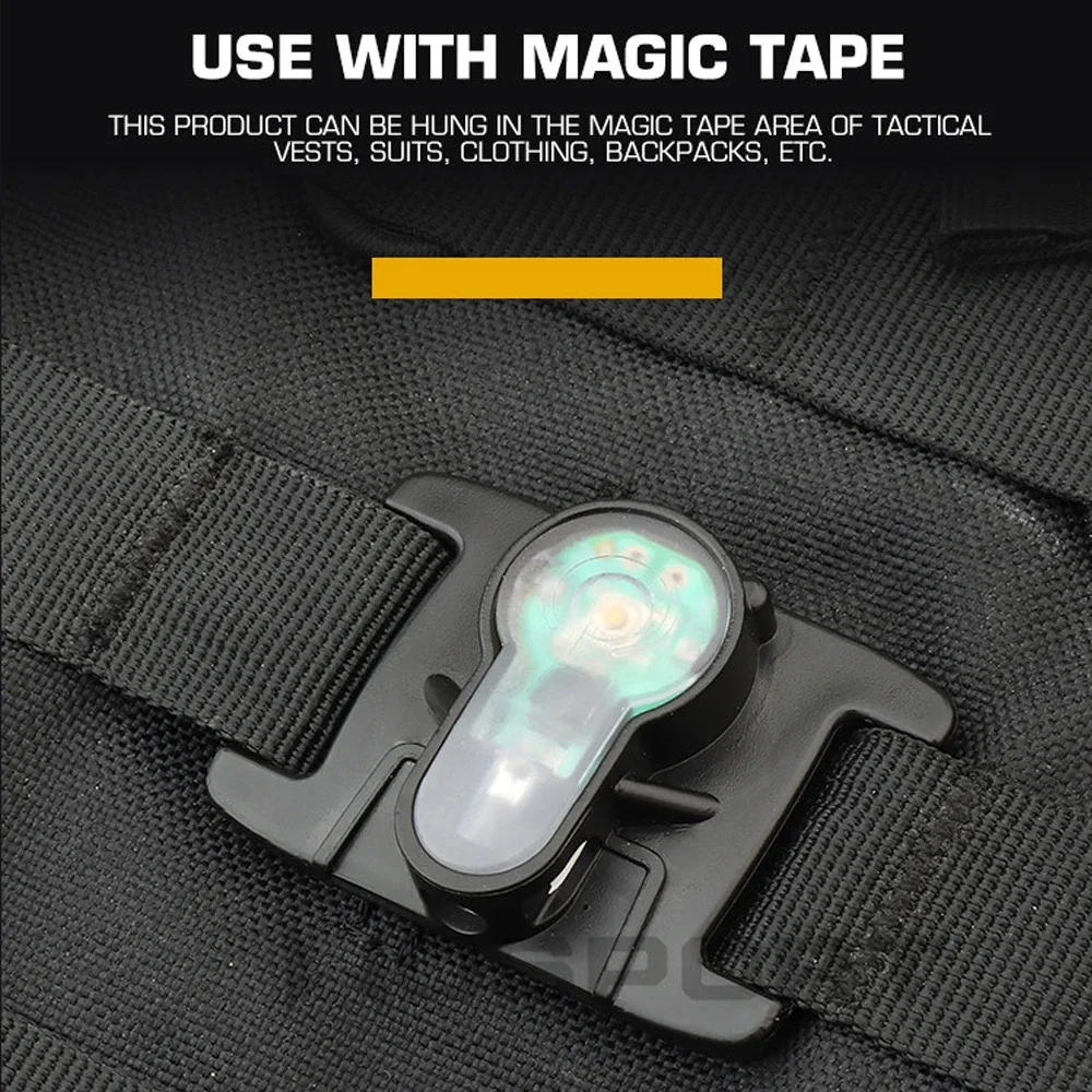 Luz de señal táctica MOLLE, chaleco de caza, mochila, correas, luz de señal estroboscópica de supervivencia de emergencia portátil para exteriores, resistente al agua - imagen 5