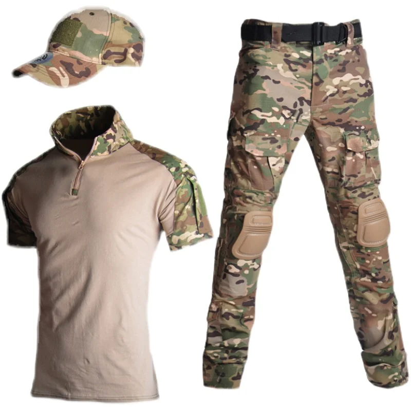 Traje de rana de verano, traje de camuflaje táctico de manga corta para hombres y mujeres, traje fino de expansión CS para exteriores - imagen 4