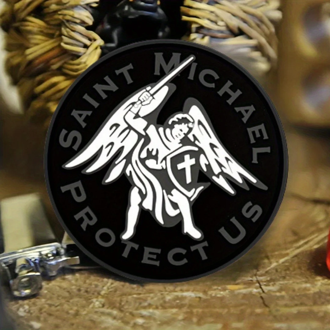 SAINT MICHAEL PROTECT US Morale parche táctico militar gancho y bucle brazalete PVC pegatina del ejército para mochila ropa - imagen 5