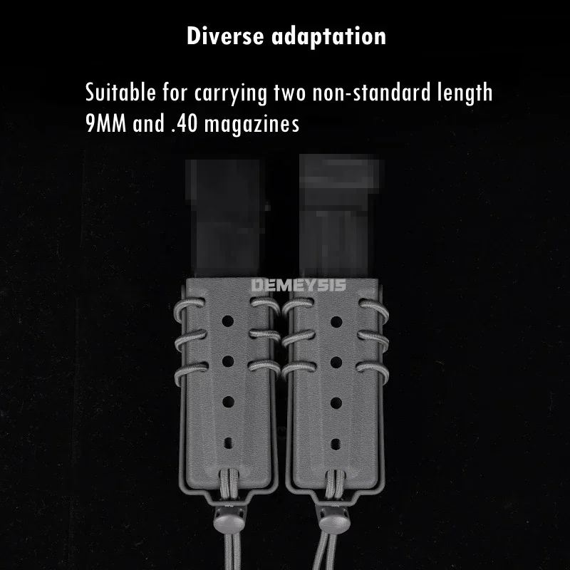 Bolsas para revistas Molle de 9MM, juego de guerra táctico, tiro rápido, doble soporte para revistas, funda para caza, cintura Mag Carrier - imagen 5