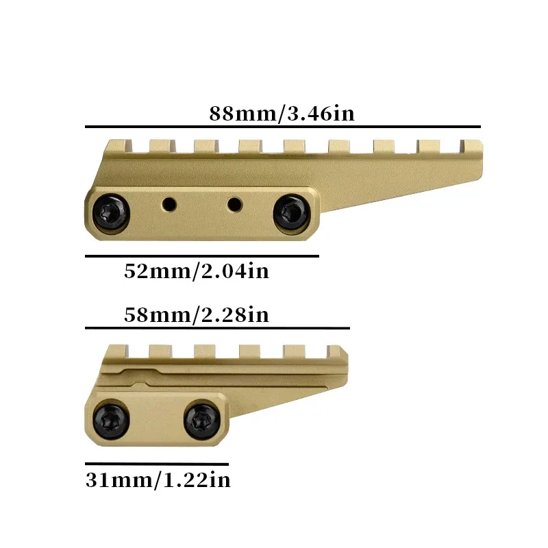 Soporte de escultura óptica táctica compatible con punto rojo ROMEO8T/LCO térmicas PEQ EOTECH EXPS de altura 2,26 "a accesorio de línea central óptica - imagen 2