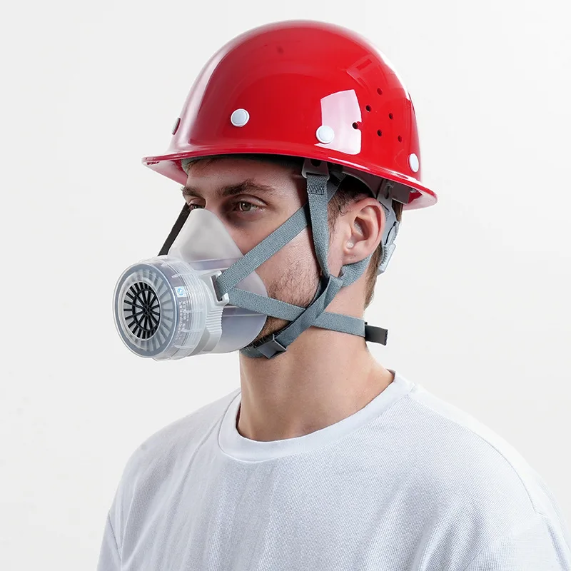 Máscara de Gas, protección de seguridad, respirador químico para minería, pintura, pulverización, decoración, pulido, media pieza facial, tamaño ajustable - imagen 2