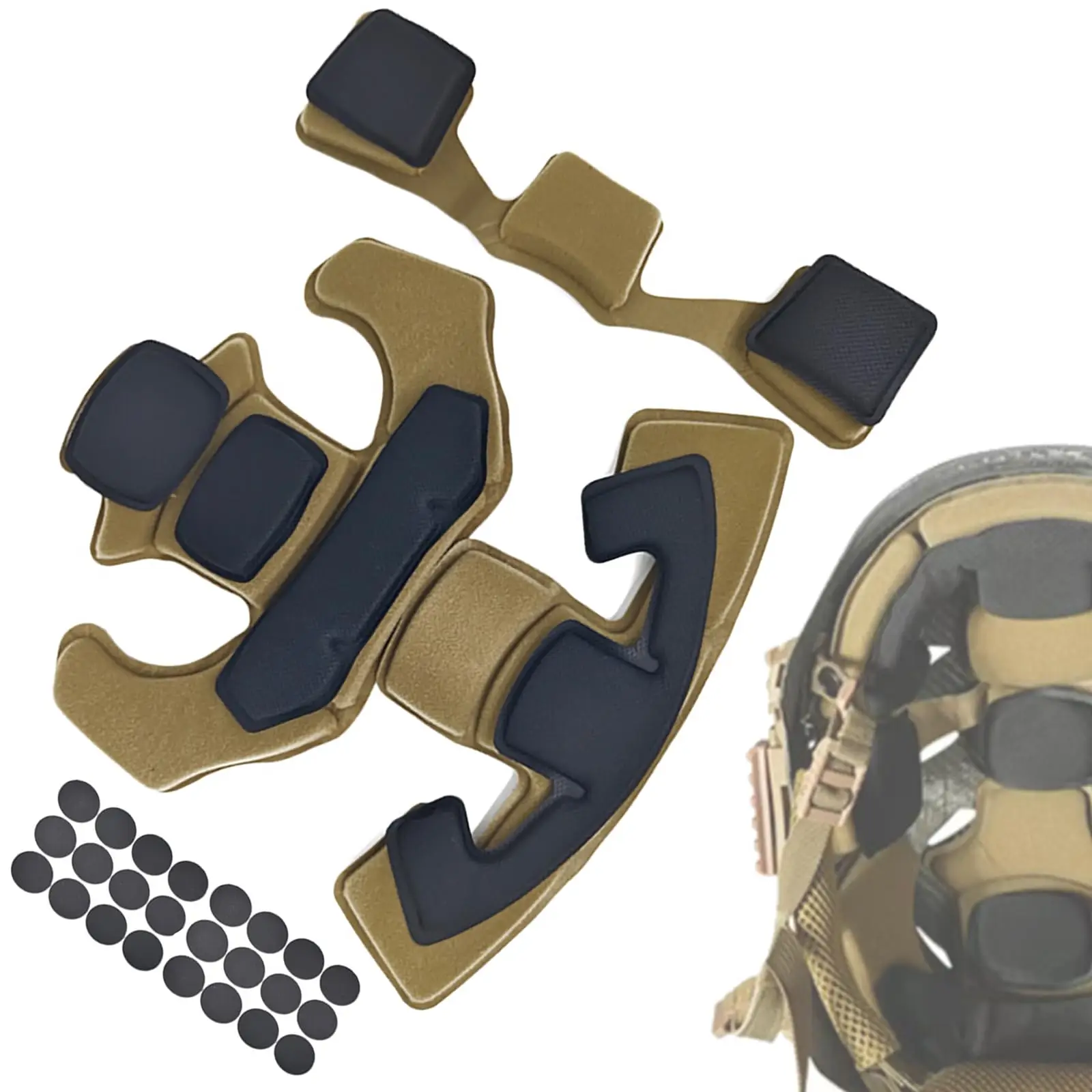Almohadillas para casco táctico, almohadilla de espuma con memoria interna Universal para exteriores Airsoft, Compatible con cascos ACH/MICH/EXF - imagen 2