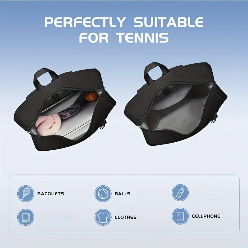 Bolsa de tenis Mochila de tenis - Bolsa de tenis grande con raquetas de tenis raquetas de pickleball raquetas de bádminton raquetas de squash pelotas - imagen 5