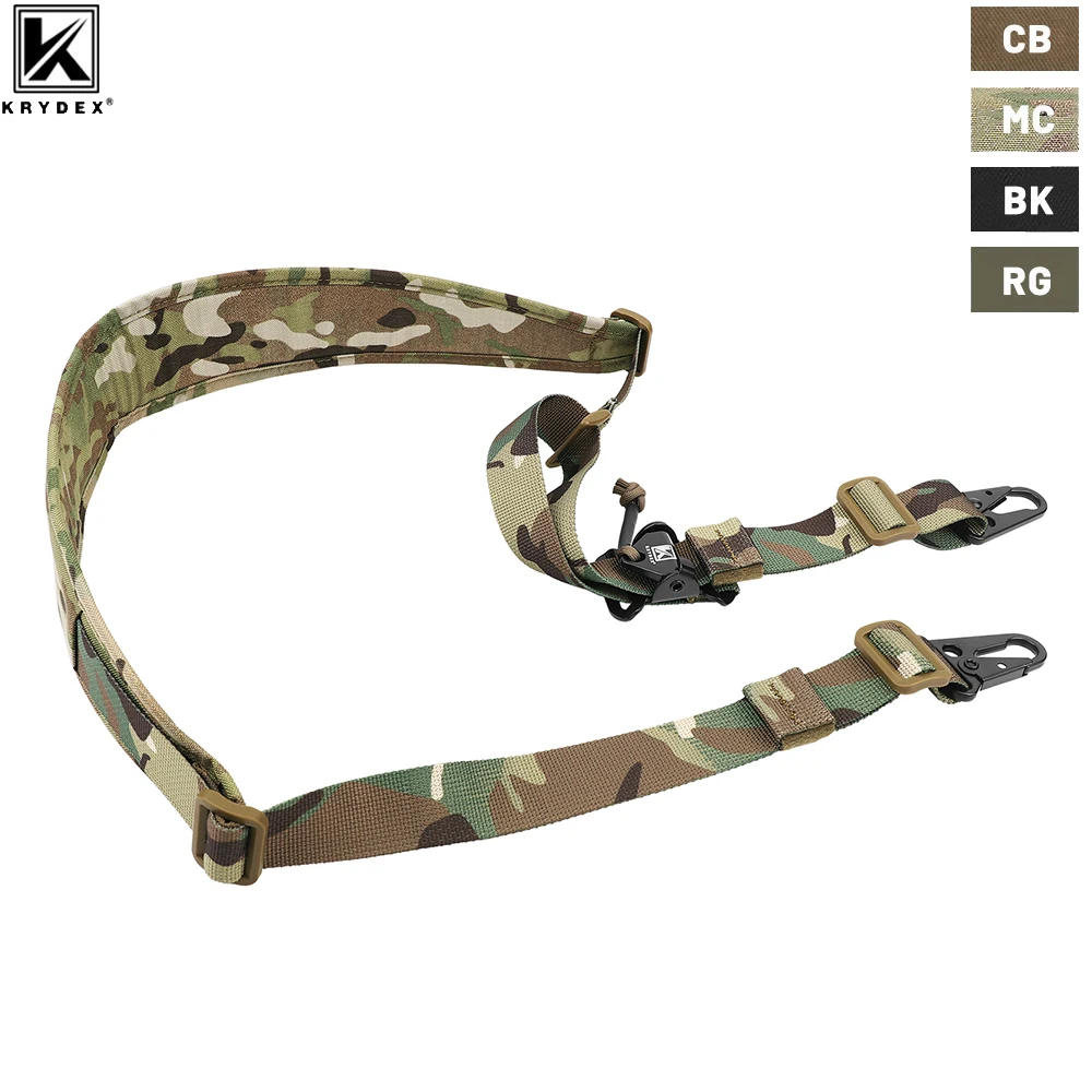 KRYDEX táctico Modular Rifle Sling Correa extraíble 2 puntos/1 punto 2,25 "acolchado Slingster tiro caza Rifle Accesorios