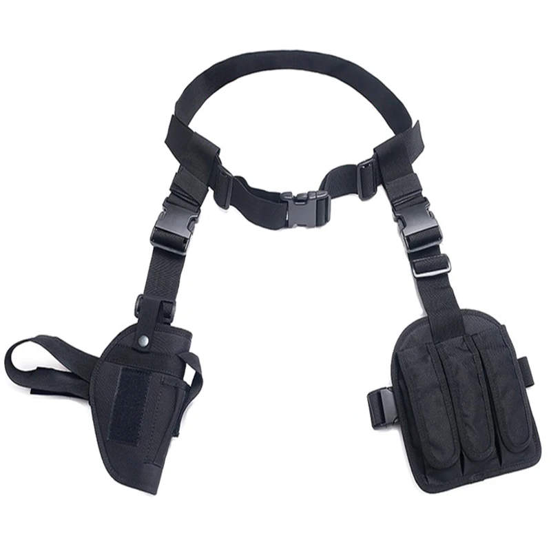 Funda táctica militar para transporte de pierna derecha, cinturón táctico, funda de nailon, bolsa universal para revistas de pistola, equipo tres en uno - imagen 2