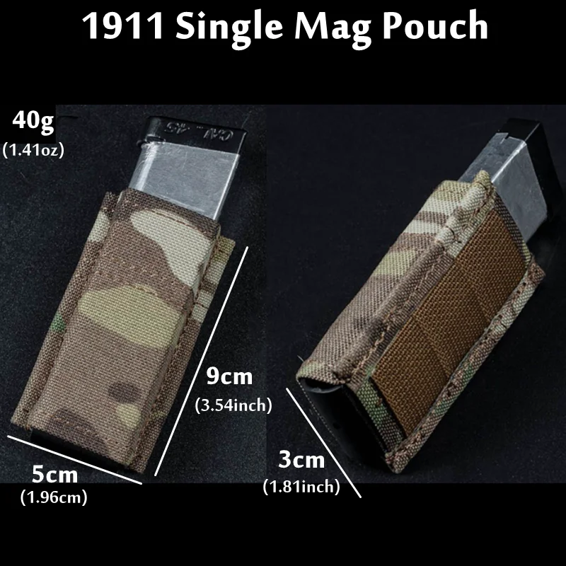 FAST 1911/9mm bolsa de un solo Mag táctica Molle funda de una sola revista para GLock 17 19 22 23 43 combate 9mm Mag Bag - imagen 4
