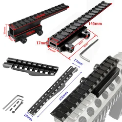 Riel táctico 9/14 ranuras 11mm a 20mm montaje de alcance de cola de milano accesorios de caza adaptador de perfil bajo para riel lateral Picatinny AK47
