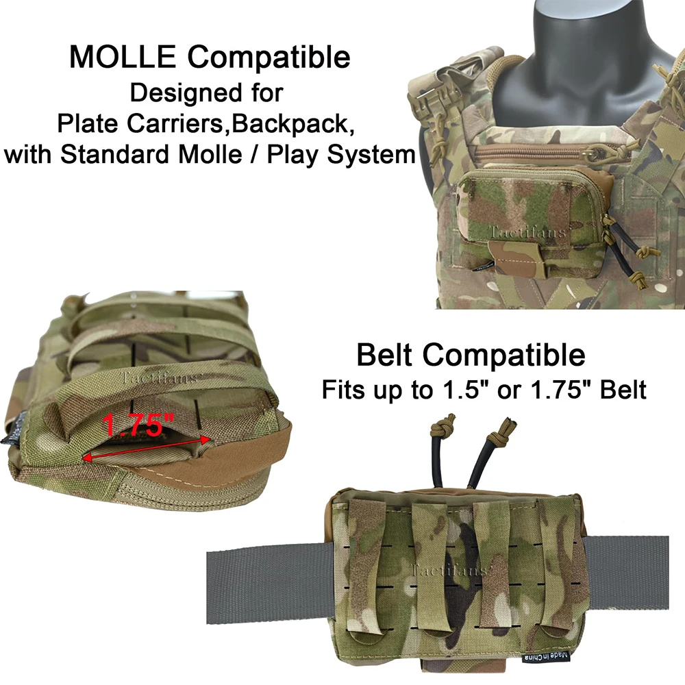 Tactifans-Bolsa de administración Molle táctica, aparejo de pecho, Mini bolsa de pecho pequeña, cinturón de utilidad, bolsa EDC, equipo de caza - imagen 4